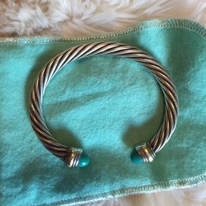 David Yurman turquoise w/ 14K gold cable bracelet